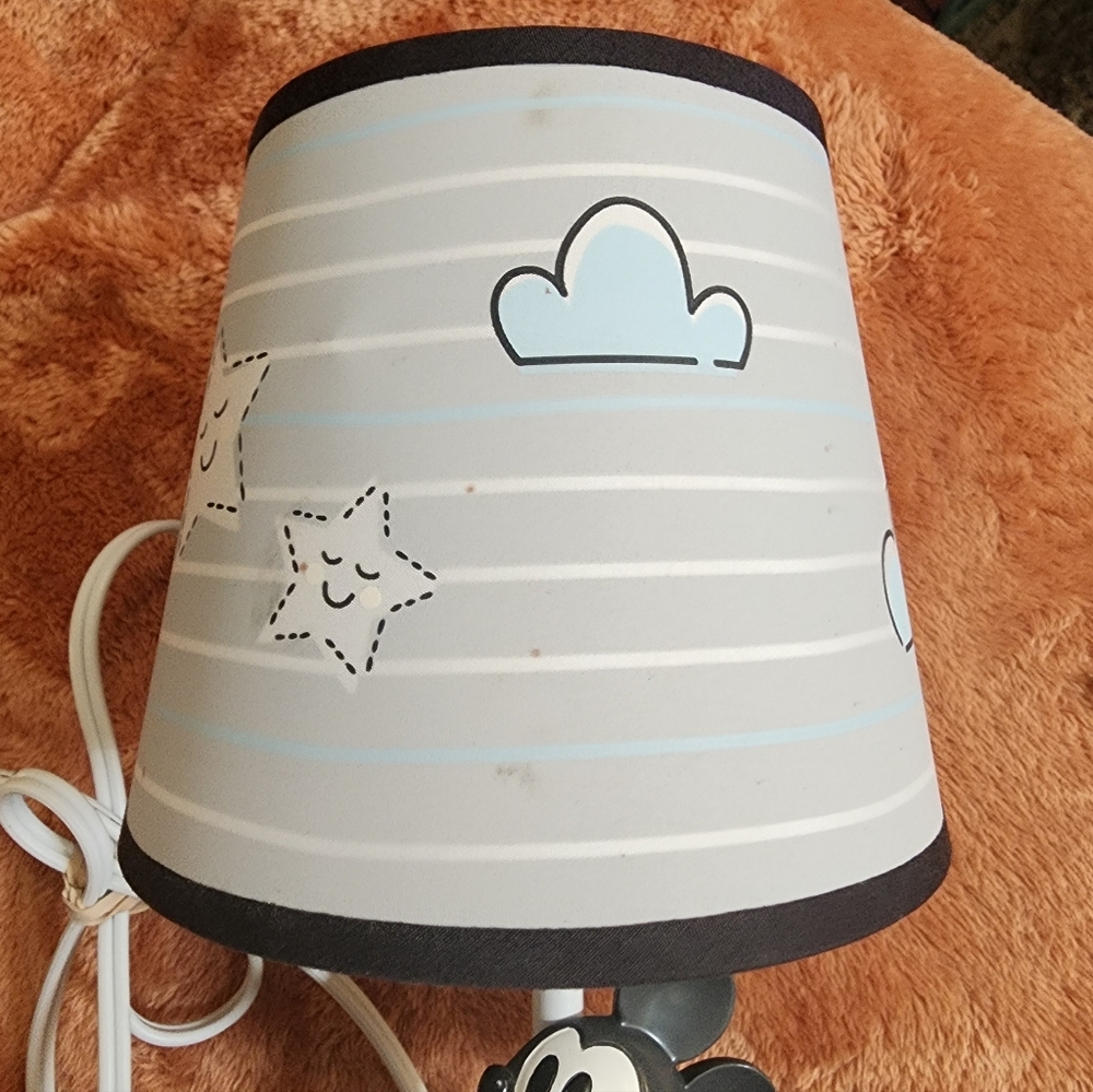 Disney Baby Moonlight Mickey Mouse Lamp with Shade & Bulb - Gray - Picture 4 of 11